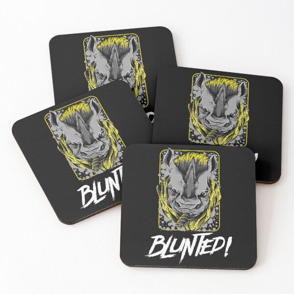 Item preview, Blunted-  White Rhino smoking a blunt-  420 Stoner Design  Yellow Accents designed and sold by YomeHayin.