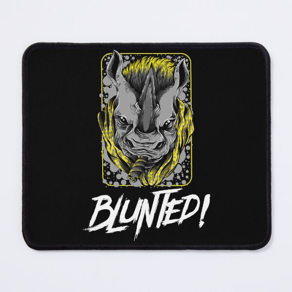 Item preview, Blunted-  White Rhino smoking a blunt-  420 Stoner Design  Yellow Accents designed and sold by YomeHayin.