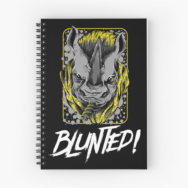 Item preview, Blunted-  White Rhino smoking a blunt-  420 Stoner Design  Yellow Accents designed and sold by YomeHayin.