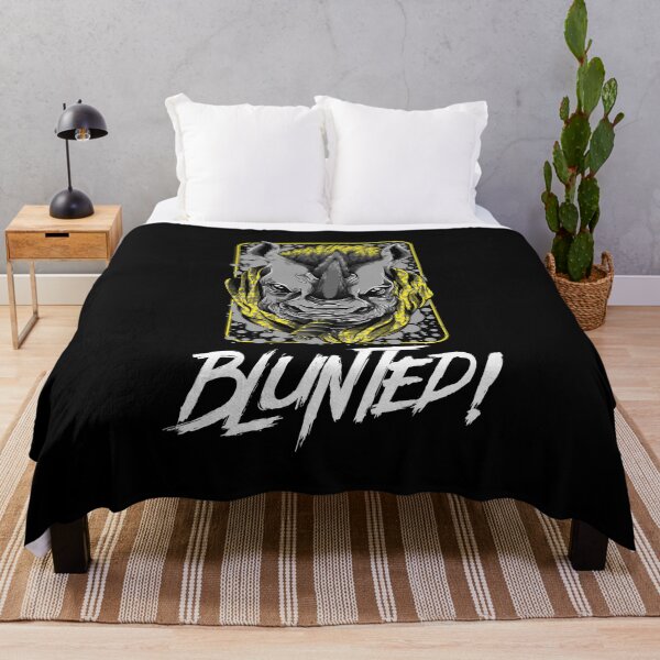Item preview, Blunted-  White Rhino smoking a blunt-  420 Stoner Design  Yellow Accents designed and sold by YomeHayin.