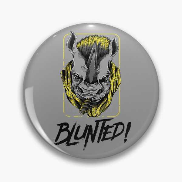 Item preview, Blunted-  White Rhino smoking a blunt-  420 Stoner Design  Yellow Accents designed and sold by YomeHayin.