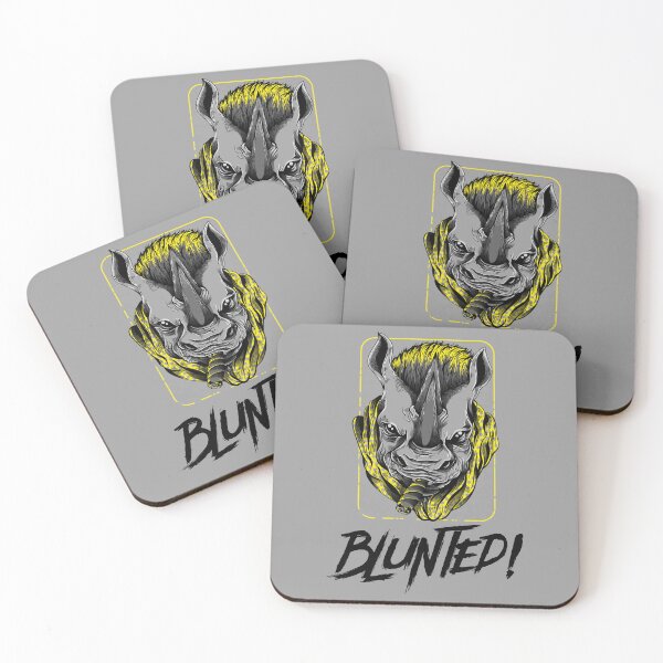 Item preview, Blunted-  White Rhino smoking a blunt-  420 Stoner Design  Yellow Accents designed and sold by YomeHayin.