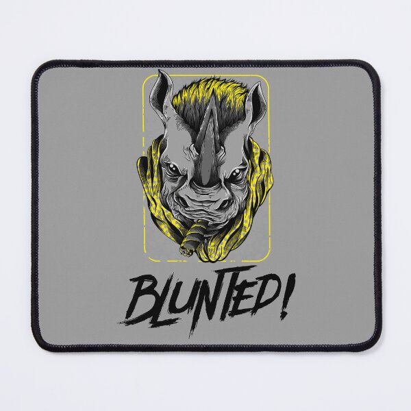 Item preview, Blunted-  White Rhino smoking a blunt-  420 Stoner Design  Yellow Accents designed and sold by YomeHayin.