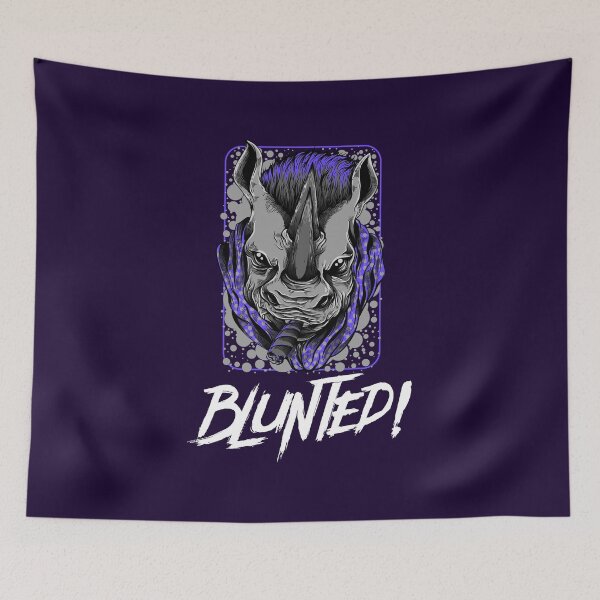 Item preview, Blunted-  White Rhino smoking a blunt-  420 Stoner Design  Purple Accents designed and sold by YomeHayin.