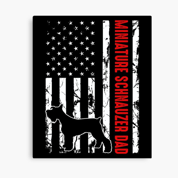 Artikel-Vorschau von Vintage Miniature Schnauzer Dad American Flag - Miniature Schnauzer Dog Breed Lover, designt und verkauft von tjred01.