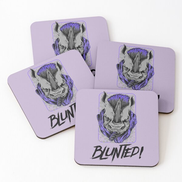 Item preview, Blunted-  White Rhino smoking a blunt-  420 Stoner Design  Purple Accents designed and sold by YomeHayin.