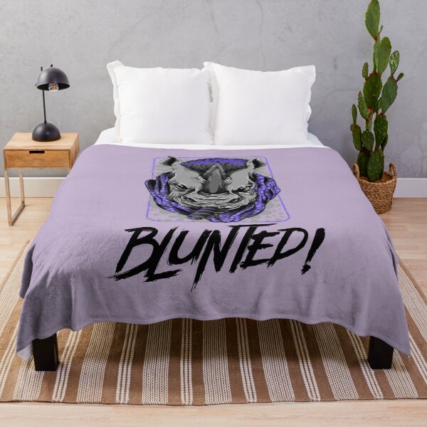 Item preview, Blunted-  White Rhino smoking a blunt-  420 Stoner Design  Purple Accents designed and sold by YomeHayin.