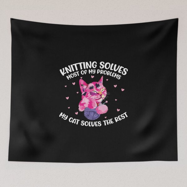 Item preview, Funny Knitting Cat For A Quilting Hobby Knitter Knit Lover designed and sold by StrongShirts.