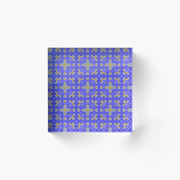 Aperçu de l'œuvre Syringodea Longituba 1.8 - Regal Blue and Yellow Tilework Repeat Pattern créée et vendue par FRLF.