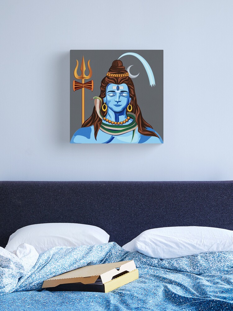 Shiva Hindu God Modern Wall Art Painting Printed on Canvas • CanvasPaintArt