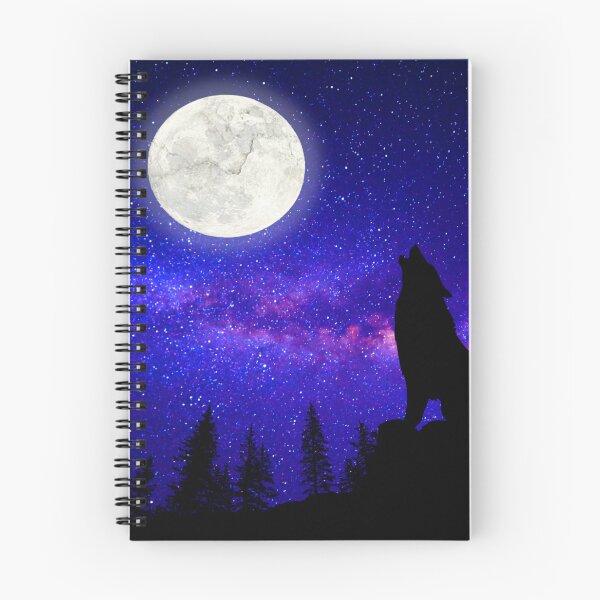 Item preview, Moonlit Mountain Gorgeous Galaxy Wolf Howl designed and sold by MMwolfdogden.