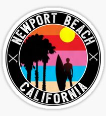 Surfer NEWPORT BEACH Kalifornien Surfen Surfbrett Ocean Beach Vacation Sticker