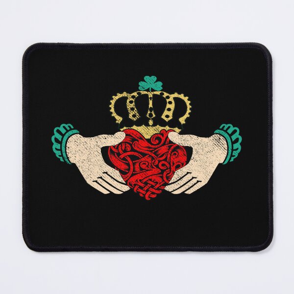 Item preview, Irish Claddagh Ring Love Loyalty Friendship Celtic Pattern Distressed designed and sold by funnytshirtemp.