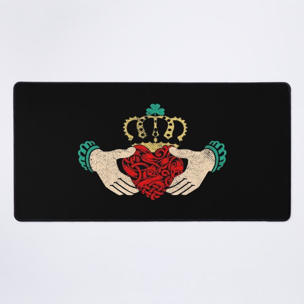 Item preview, Irish Claddagh Ring Love Loyalty Friendship Celtic Pattern Distressed designed and sold by funnytshirtemp.