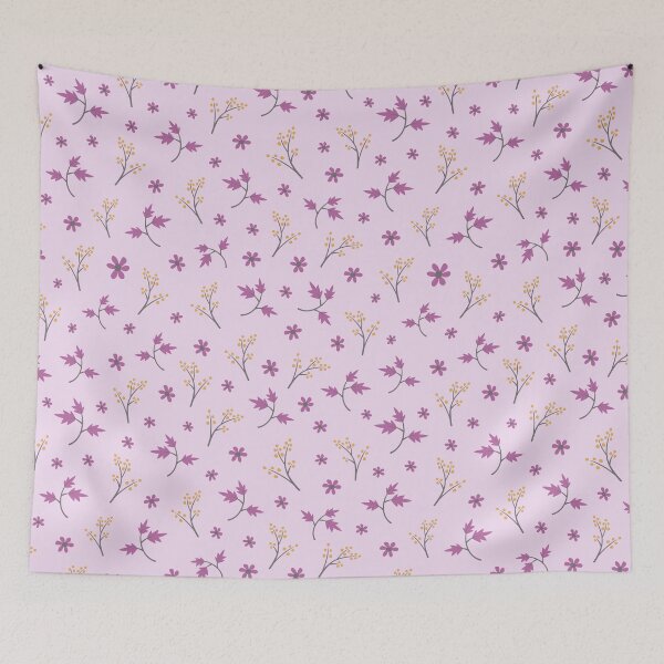 Artikelvorschau, Yellow Purple Floral Pattern entworfen und verkauft von EIMgraphic.