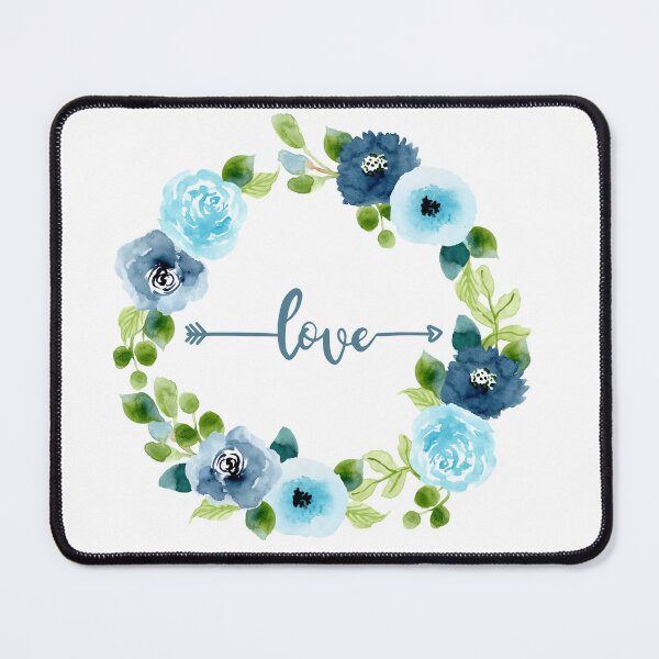 Item preview, Love Blue Flower Wreath Art - Garden Design designed and sold by CreativNode.