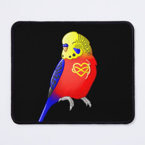 Item preview, Polyam Pride Budgie (Infinity Heart Flag) designed and sold by AdoraBirdArt.