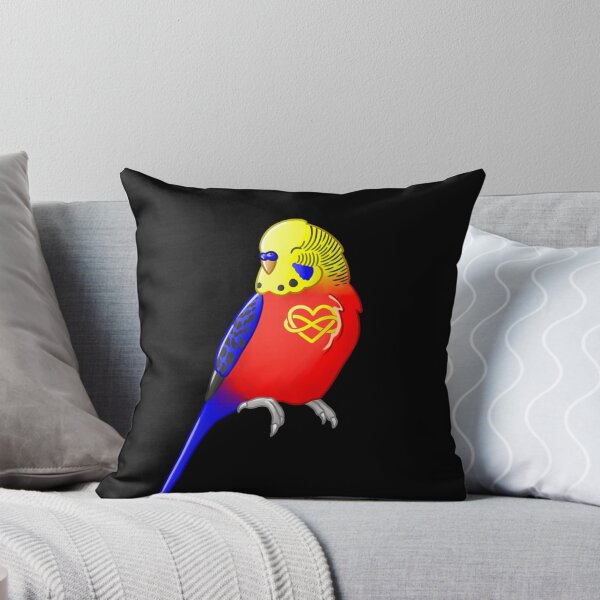 Artikelvorschau, Polyam Pride Budgie (Infinity Heart Flag) entworfen und verkauft von AdoraBirdArt.