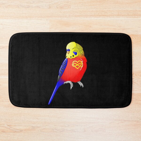 Item preview, Polyam Pride Budgie (Infinity Heart Flag) designed and sold by AdoraBirdArt.