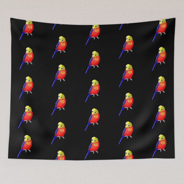 Item preview, Polyam Pride Budgie (Infinity Heart Flag) designed and sold by AdoraBirdArt.