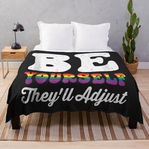 Item preview, Be Yourself They'll Adjust LGBTQ Rainbow Flag Gay Pride Tank Top designed and sold by Corelli87.