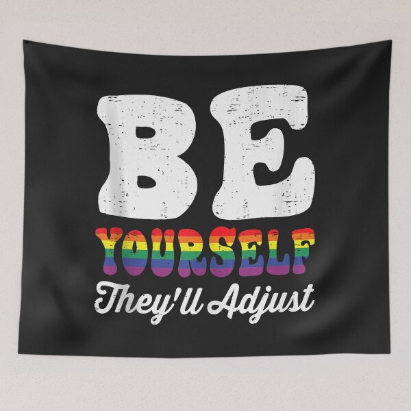 Item preview, Be Yourself They'll Adjust LGBTQ Rainbow Flag Gay Pride Tank Top designed and sold by Corelli87.