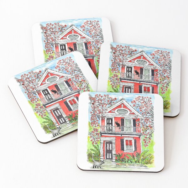 Item preview, Cats At Home In Their Old Red Victorian House designed and sold by DonSylvester.
