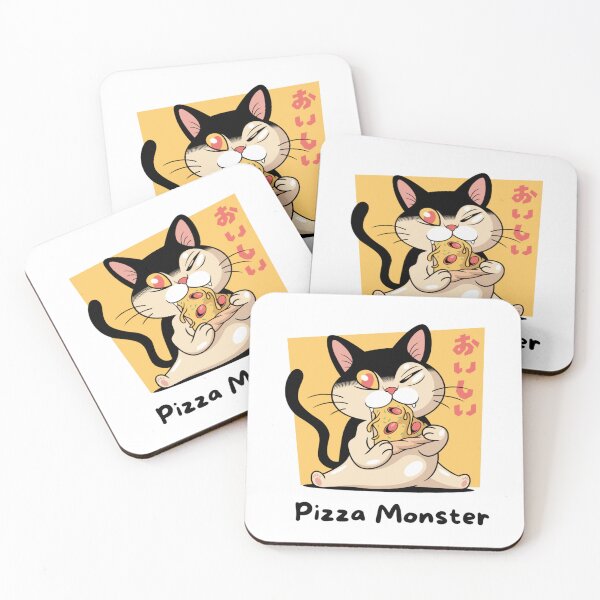 Item preview, Cat eating a pizza, Pizza Monster designed and sold by Nero9o.