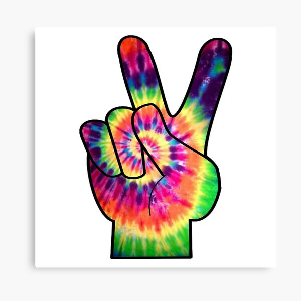 Rainbow Tie Dye Peace Sign Canvas Print For Sale By Ndonato1 Redbubble 