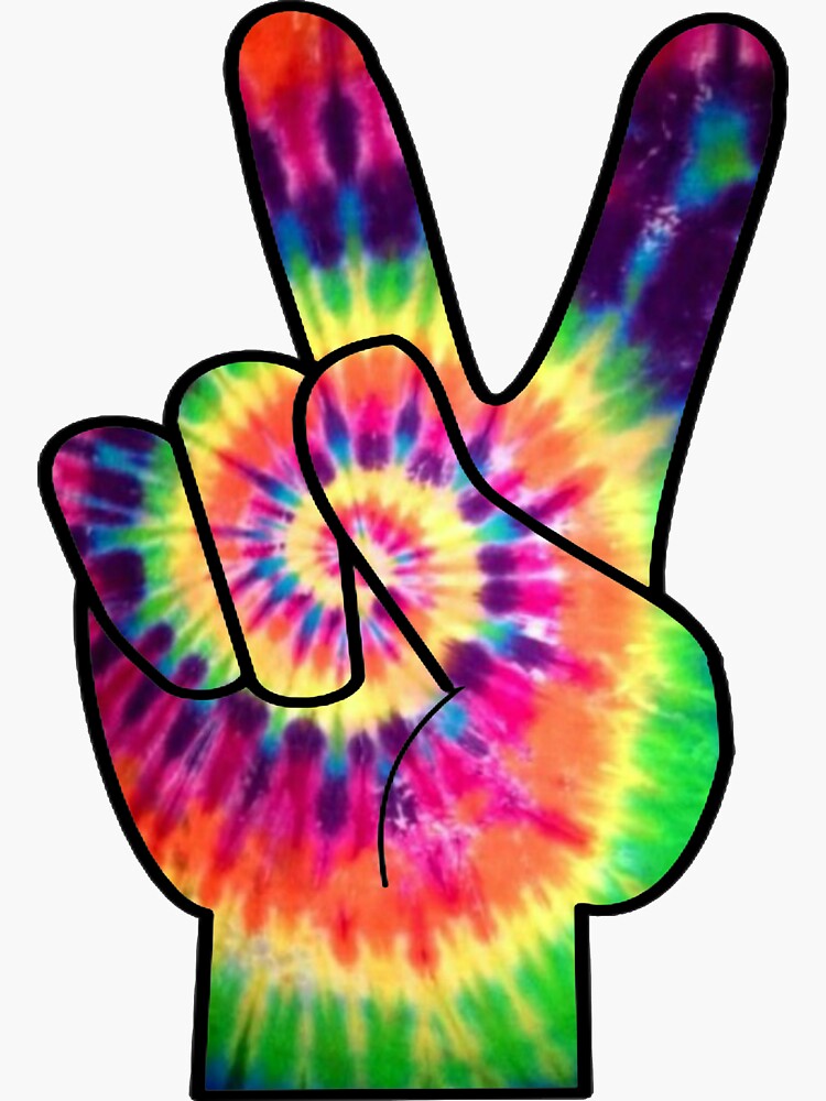 Rainbow Tie Dye Peace Sign Sticker For Sale By Ndonato1 Redbubble