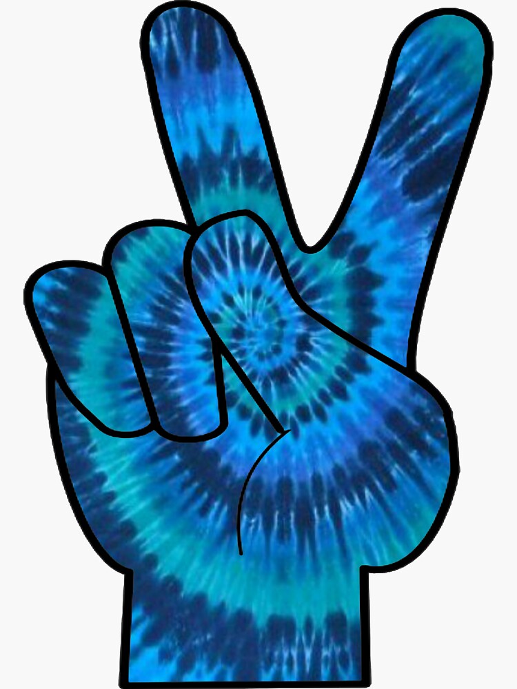 Blue Tie Dye Peace Sign Sticker For Sale By Ndonato1 Redbubble 