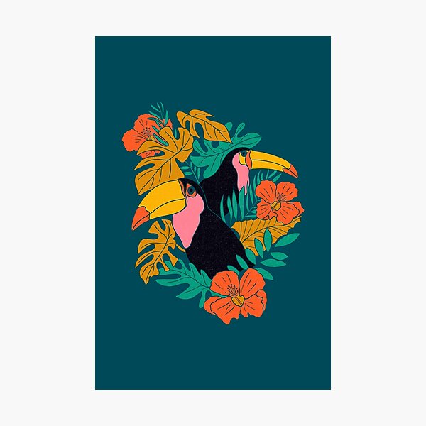 Item preview, Colorful Toucans in modern tropical style blue designed and sold by Claudia S. Design.