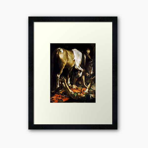 Caravaggio Conversion on the Way to Damascus Framed Art Print