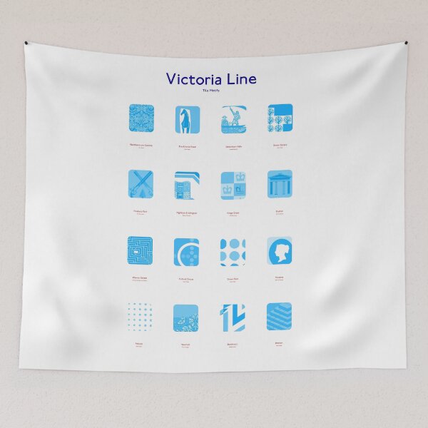 Item preview, London Underground Victoria Line Tile Motif Designs - Red text designed and sold by random1za.