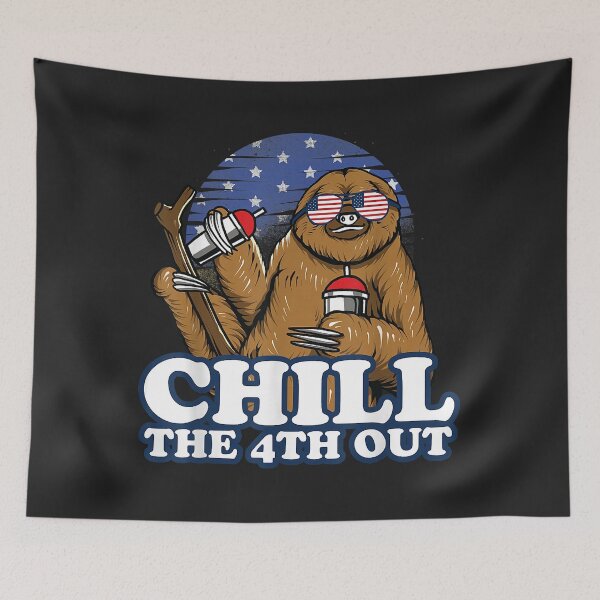 Artikelvorschau, Chill the 4th Out Patriotic Fourth of July Sloth entworfen und verkauft von Corelli87.