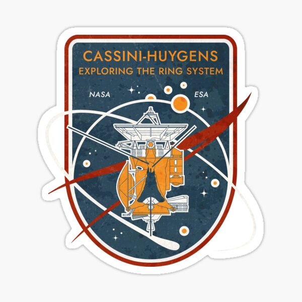Item preview, Cassini-Huygens. Exploring the Ring System. NASA ESA. Commemorative Badge designed and sold by BGALAXY.