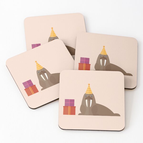 Item preview, Walrus with party hat and presents designed and sold by reneesillus.
