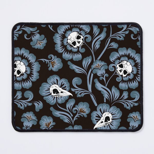Item preview, Victorian gothic floral Skull flowers tropical pattern designed and sold by RedFinchDesigns.