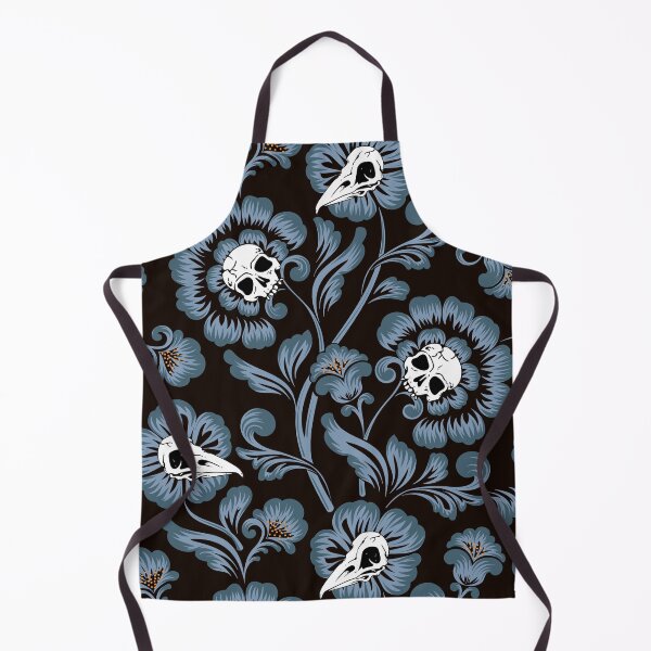 Item preview, Victorian gothic floral Skull flowers tropical pattern designed and sold by RedFinchDesigns.