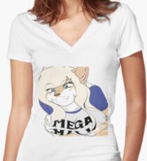 Mega Milk Women's Fitted V-Neck T-Shirt