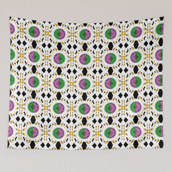 Artikelvorschau, The black pink memories in green floral mandala seamless pattern entworfen und verkauft von MyMemoriesArts.