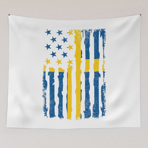 Item preview, Swedish American Pride USA Flag Sweden Roots designed and sold by pixeljamz.