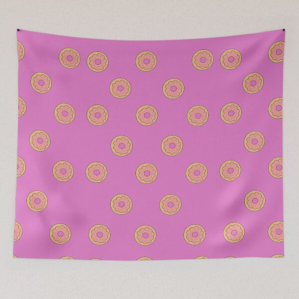 Item preview, Doughnut pattern on pink background designed and sold by KaisPrints.