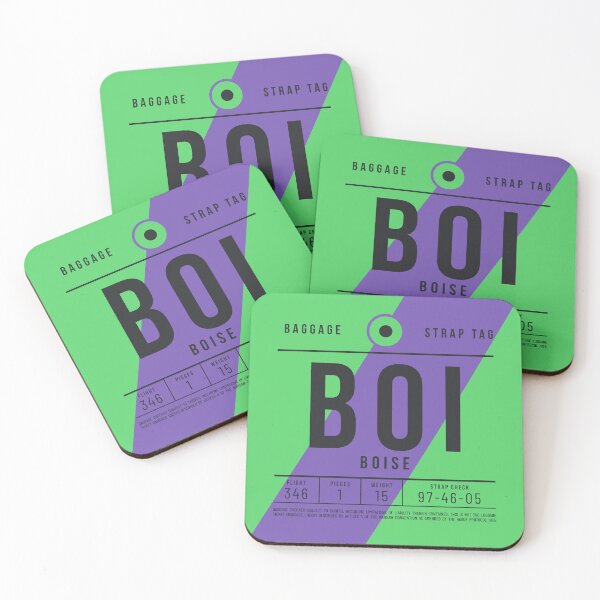 Aperçu de l'œuvre Étiquette de bagage E - BOI Boise Idaho USA créée et vendue par VoodooCircus.