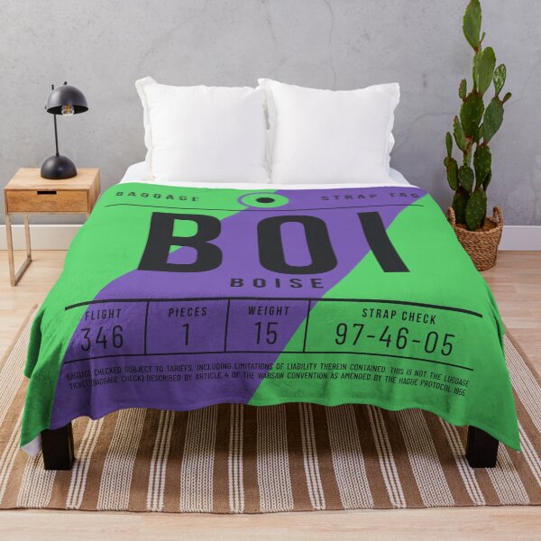 Aperçu de l'œuvre Étiquette de bagage E - BOI Boise Idaho USA créée et vendue par VoodooCircus.