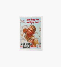 WW2 Pilot Defense Bonds & Stamps Propaganda Art Board