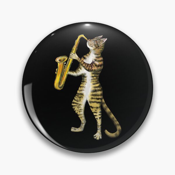 Aperçu de l'œuvre CHAT SAXOPHONE, CHAT RAYÉ JOUANT DU SAX créée et vendue par Danicus666.