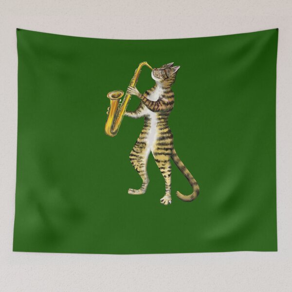Item preview, SAXOPHONE CAT, STRIPEY CAT PLAYING THE SAX designed and sold by Danicus666.