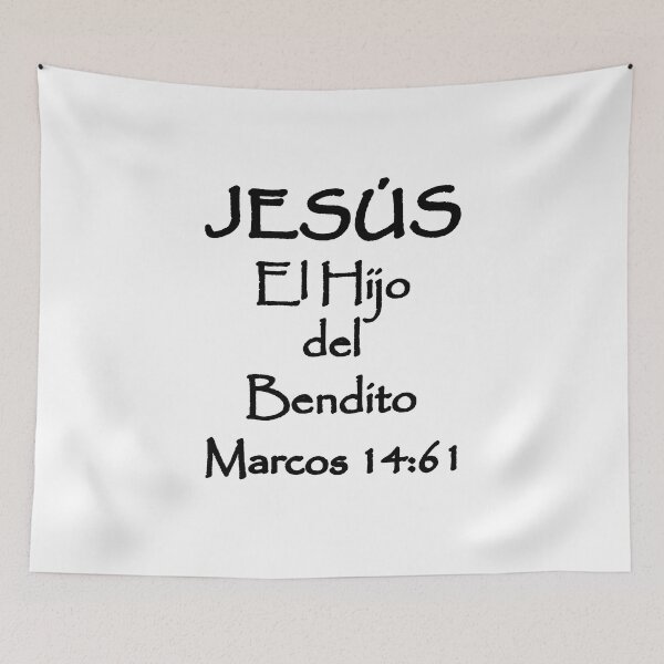 Item preview, Mark 14:61 Jesus Son of the Blessed Spanish Bible Verse designed and sold by NombresDeJesus.
