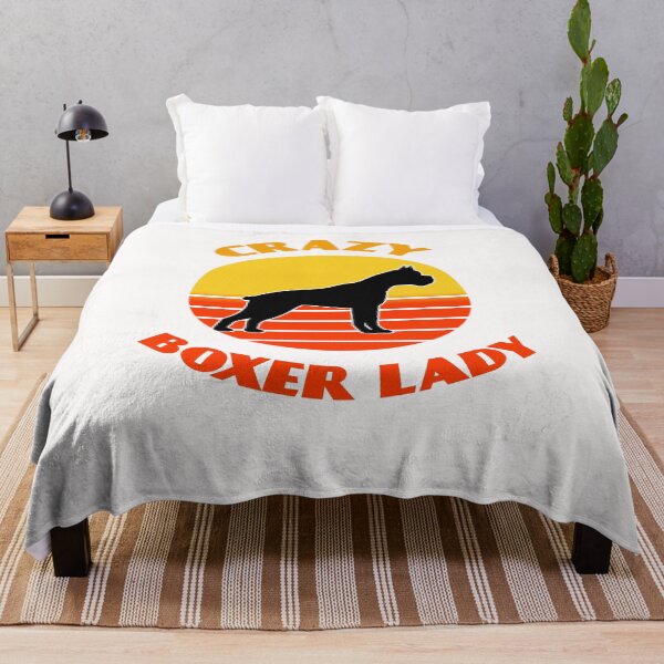 Artikelvorschau, Crazy Boxer Lady Dog puppy Lover Cute Sunser Retro Funny entworfen und verkauft von Meteor77.